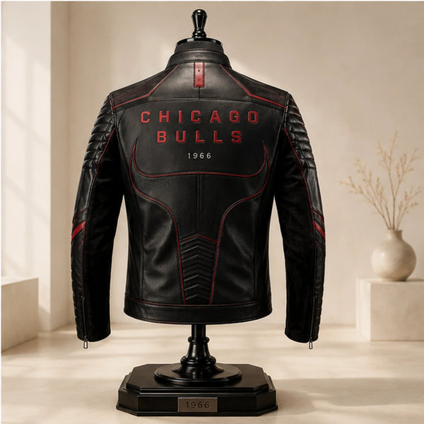 CHI Bull Mark - Red-Lined Panel Moto Jacket - main