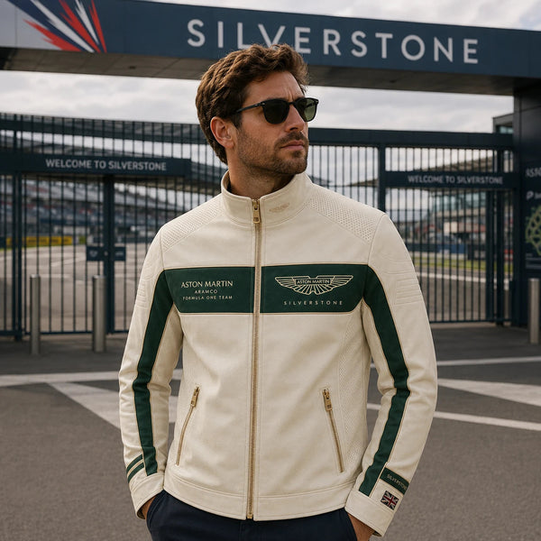 AM Silverstone - Cream and Green Racing Panel Jacket - main
