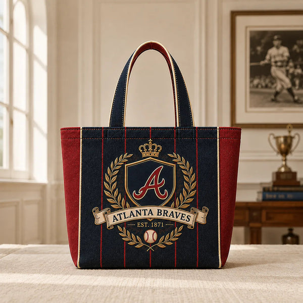 ATL Crest - Heritage Emblem Tote in Navy and Red - main
