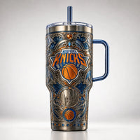 NYK Filigree - Ornate Blue and Orange Tumbler Statement