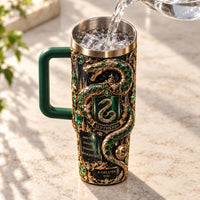 Ambition in Emerald and Gold - The Serpent Crest Tumbler
