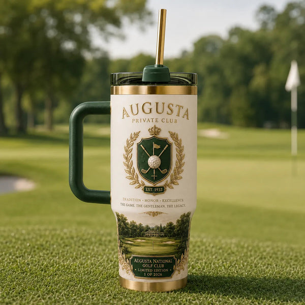 Augusta Crest - Heritage Club Tumbler in Ivory and Green - main