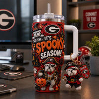 Sic 'Em, It's Spooky Season - UGA Haunted Sculpt Tumbler