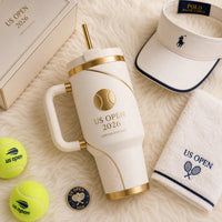 Center Court Elegance - UO 2026 Gold Tennis Tumbler