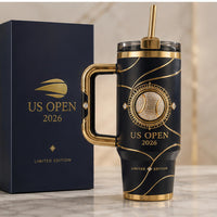 US Open 2026 - Gilded Tennis Medallion on Obsidian